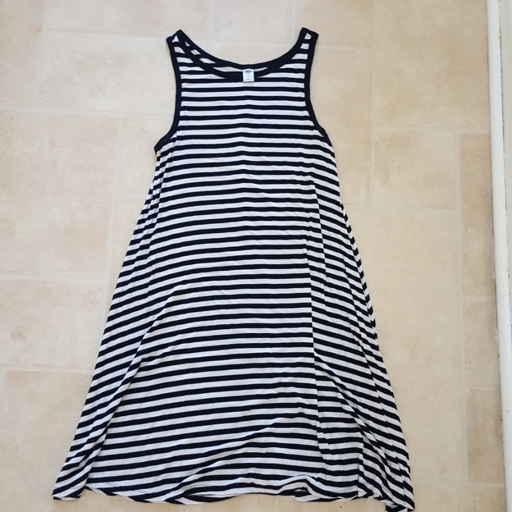 black and white striped dress